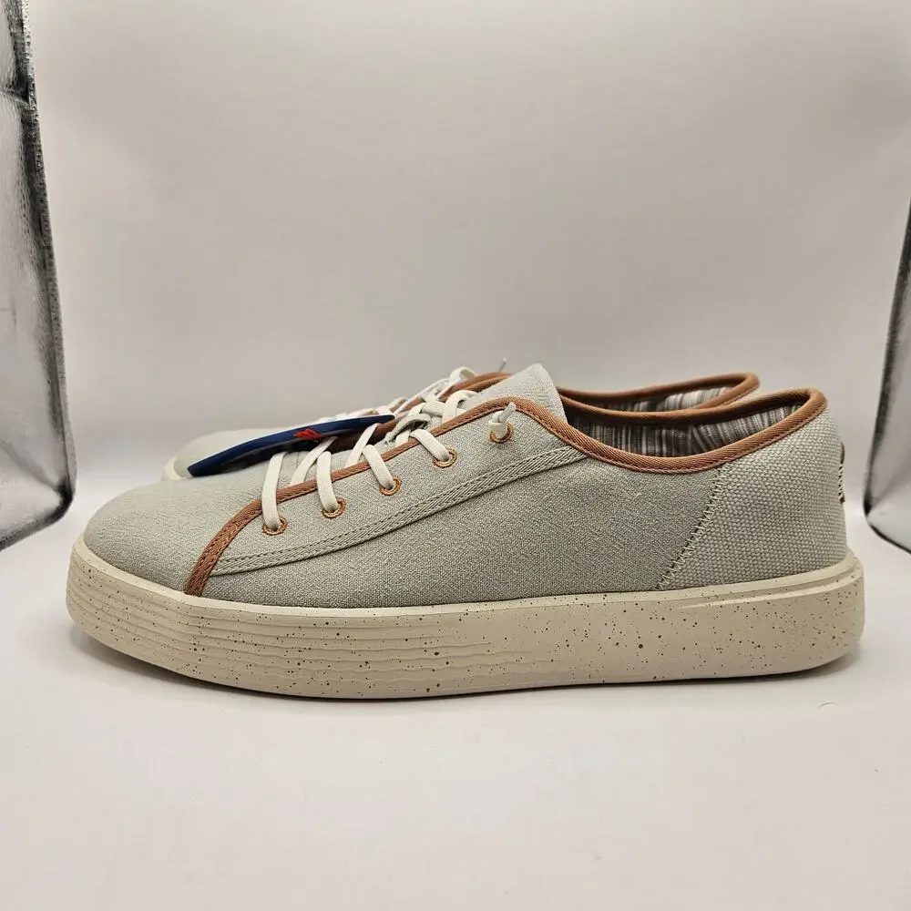 HEY DUDE MEN'S 12 CODY M COASTLINE LIGHT GREY ALMOST WHITE NWT
